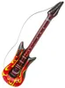 Guitare rock gonflable avec flammes noir-rouge-jaune 105cm Voir les images du produit 1