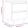 Comodino con gambe in pino grigio cemento 40x35x50 cm Anteprima dell’immagine prodotto 8