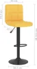vidaXL Tabouret de bar 2 pcs. jaune moutarde Tissu Voir les images du produit 8