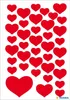 HERMA DECOR cuore adesivo rosso 3 fogli 9x16 cm Anteprima dell’immagine prodotto 2