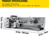 A metal lathe is shown with dimensions indicated. Anteprima dell’immagine prodotto