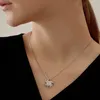 Halskette mit 14K Weißgold und Zirkonia-Kristallen LINA - Produktbild-Vorschau 10