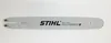 A STIHL chainsaw guide bar is shown against a white background. Voir les images du produit