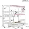 A diagram of a bunk bed with dimensions indicated by numbers and arrows. Anteprima dell’immagine prodotto