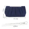 Blau Clutch Abendtasche Elegante Plissee Satin Formale Produktbild-Vorschau 2