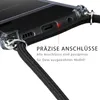 A close-up view of a phone case with a lanyard attached, highlighting its precise connection points. Produktbild-Vorschau