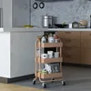 Küchenrollwagen ’Pyhäntä’ 78,5 x 46 x 35 cm Stahl Hellbraun Produktbild-Vorschau 1