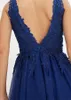 Bonprix abito da sera lungo con corpetto in pizzo blu Anteprima dell’immagine prodotto 4