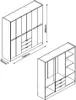 Kleiderschrank mit 6 Türen & 3 Schubladen - 180 cm - Beige Produktbild-Vorschau 5