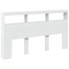 The Living Store LED-Kopfteil mit Ablagen Weiß 180x17x102 Produktbild-Vorschau 4