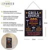 Spruchtafel Grillen H32cm Metallschild Grillregeln Garten Produktbild-Vorschau 2
