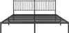 A black metal bed frame with a slatted headboard and base, shown from the front against a white background. Náhled obrázku produktu