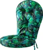 A close-up studio shot of a chair cushion with a tropical leaf pattern. Produktbild-Vorschau