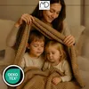 Coperta marrone a righe in rilievo 200x220 cm a scacchiera Anteprima dell’immagine prodotto 14