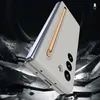A phone case with a stylus holder is shown in a dramatic, shattered background. Produktbild-Vorschau