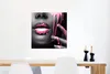 MuchoWow® Poster Lippen - Rosa - Schwarz 50x50 cm - Produktbild-Vorschau 5