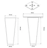 Technical drawings of table legs with dimensions. Produktbild-Vorschau