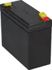 A black battery with yellow and red connectors on top, set against a white background. Produktbild-Vorschau
