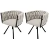 Two beige upholstered chairs with black metal legs are shown against a white background. Anteprima dell’immagine prodotto