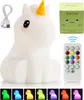 Nočná lampa - LED RGB - Jednorožec - Silikón - 9 farieb - 3 Náhľad obrázku produktu 1