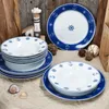 Ahoi 12tlg Tafelservice blau-weiße Speiseteller Produktbild-Vorschau 2