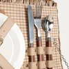 Piknikový košík HOMLA ELVORA s béžovou vložkou a podložkou, Náhľad obrázku produktu 5
