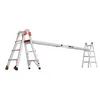 A telescopic plank supported by two ladders, shown against a white background. Produktbild-Vorschau