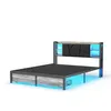 Lit en métal INONEFT 140x200 cm avec LED et ports USB, lit Voir les images du produit 11