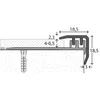 A cross-section diagram showing the installation of a stair nosing profile. Produktbild-Vorschau