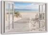 Leinwandbild blick aus dem fenster weg zum strand 120x80 cm Produktbild-Vorschau 1