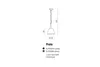 Technical drawing of a pendant lamp with dimensions and product information. Anteprima dell’immagine prodotto
