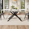 MODFU Table À Manger - Extensible Avec Plateau MDF Marbre Voir les images du produit 5