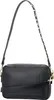 A black leather handbag with a gold chain strap is shown against a white background. Anteprima dell’immagine prodotto