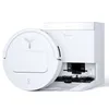 A white robot vacuum cleaner and its charging/emptying station are shown against a white background. Produktbild-Vorschau