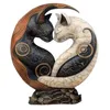 Yin-Yang-Katzenstatue, Skulptur, Schwarz, Kunst, Produktbild-Vorschau 1