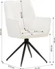 Homestyle4u Esszimmerstühle 4er Set drehbar Chenille Weiß Produktbild-Vorschau 7