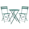 A dark green metal bistro set with a round table and two chairs, shown on a white background. Produktbild-Vorschau