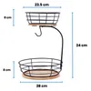 Hanamura Obst-Etagere – Obstkorb 2-lagig – Mit Bananenhaken Produktbild-Vorschau 6