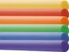 A close-up, straight-on view of six colorful pool noodles stacked horizontally. Produktbild-Vorschau