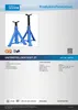 A product information sheet for a set of jack stands, featuring an image of the product and technical specifications. Produktbild-Vorschau