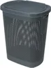 A dark gray laundry basket with a lid, shown against a white background. Podgląd zdjęcia produktu