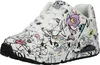 A white sneaker with a cartoon-like print all over it. Produktbild-Vorschau