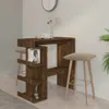 Barový stůl s úložným regálem kouřový dub 100 x 50 x 101,5 Náhled obrázku produktu 2