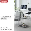 A modern office or living space with a desk, chair, and a small side table. Anteprima dell’immagine prodotto