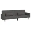 Schlafsofa 2-Sitzer mit 2 Kissen Dunkelgrau Stoff Produktbild-Vorschau 1