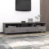 TV-Schrank HAMAR Hellgrau 158x40x40 cm Massivholz Kiefer Produktbild-Vorschau 7