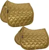 Two golden saddle pads are shown against a white background. Produktbild-Vorschau