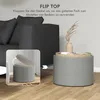 HOMCOM Pouf rond rembourré avec espace de rangement et Voir les images du produit 4
