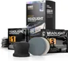 A product shot of a headlight restoration kit with its packaging and components. Anteprima dell’immagine prodotto