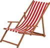 Liegestuhl rot-weiß Gartenliege Sonnenliege Deckchair Buche Produktbild-Vorschau 4